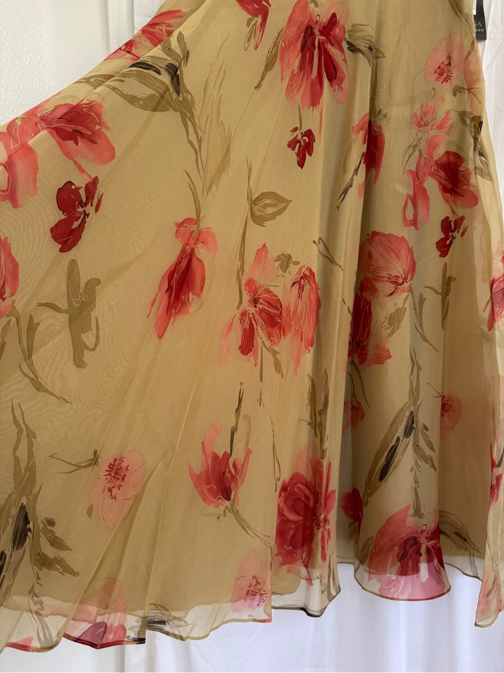 DANA BUCHMAN 100% Silk Floral Full Maxi Skirt Size 6 Retail $298 - Picture 4 of 7